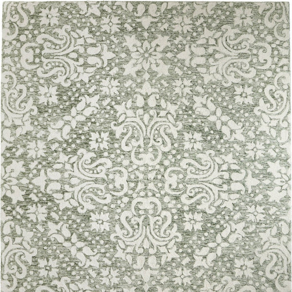 Homeroots 10' Stunning Floral Hand-tufted Area Rug – Unique Wool Blend For Comfort, Style & Stain Resistance Ivory,Green Wool Blend 617180