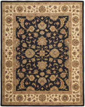Homeroots 5' Hand-tufted Area Rug - Unique Artisan Design, Stain Resistant, Perfect For Kids & Pets, 5x8 Ft Black,Gold,Tan Wool Blend 617183