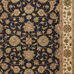 Homeroots 5' Hand-tufted Area Rug - Unique Artisan Design, Stain Resistant, Perfect For Kids & Pets, 5x8 Ft Black,Gold,Tan Wool Blend 617183