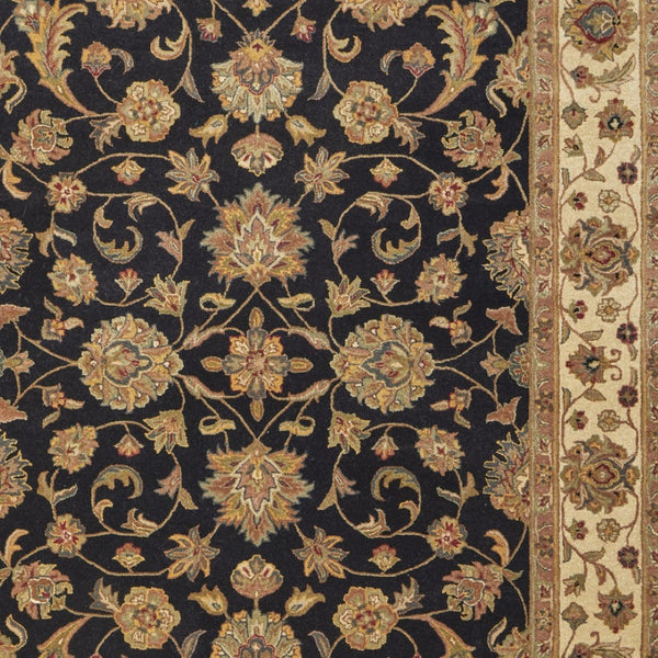 Homeroots 5' Hand-tufted Area Rug - Unique Artisan Design, Stain Resistant, Perfect For Kids & Pets, 5x8 Ft Black,Gold,Tan Wool Blend 617183