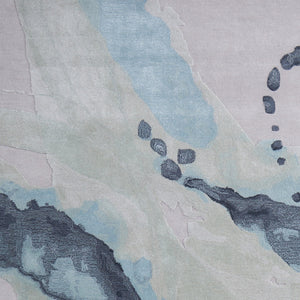 Homeroots 10' Hand-tufted Abstract Area Rug - Unique Artisan Craftsmanship For Stylish Home Décor & Warmth Green,Blue,Ivory Wool Blend 617185