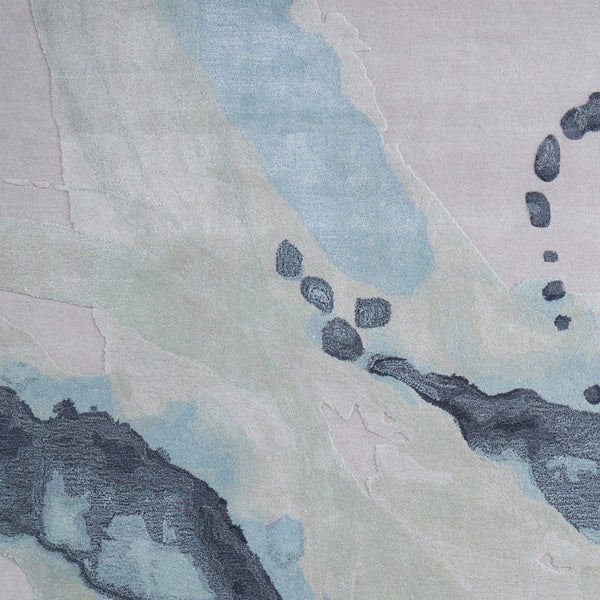 Homeroots 10' Hand-tufted Abstract Area Rug - Unique Artisan Craftsmanship For Stylish Home Décor & Warmth Green,Blue,Ivory Wool Blend 617185