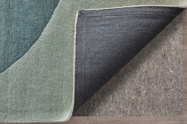 Homeroots 10' X 14' Geometric Hand-tufted Area Rug – Artisan-crafted, Stain Resistant, Perfect For Family Spaces Blue,White Wool Blend 617186