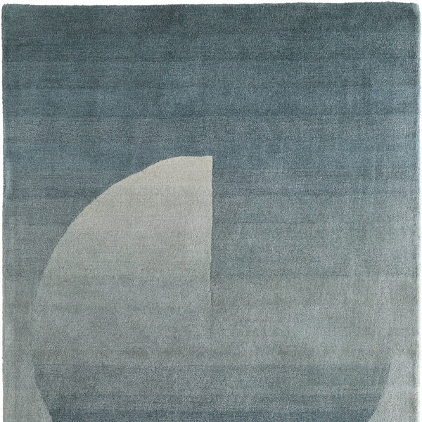 Homeroots 10' X 14' Geometric Hand-tufted Area Rug – Artisan-crafted, Stain Resistant, Perfect For Family Spaces Blue,White Wool Blend 617186