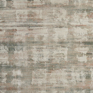 Homeroots 10' Textured Abstract Distressed Area Rug For Kids And Pets - Stain-resistant, Durable, Stylish Home Decor Ivory,Gray,Green Polypropylene Blend 617189