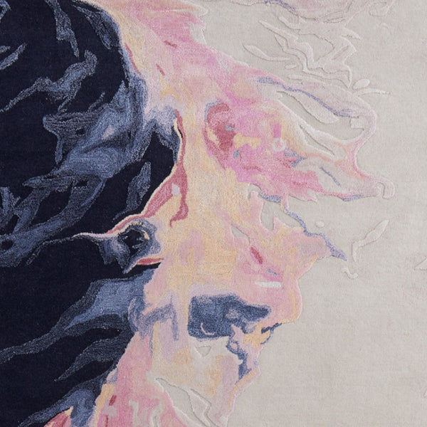 Homeroots 10' Hand-tufted Abstract Area Rug – Artisan Crafted Wool Blend, Unique Design For Stylish Spaces Pink,Blue,Ivory Wool Blend 617191