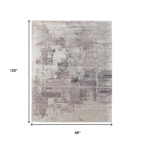 Homeroots 10' Hand Tufted Abstract Area Rug - Unique Artisan Crafted Design For Style And Comfort In Any Room Brown,Tan,Black Wool Blend 617192