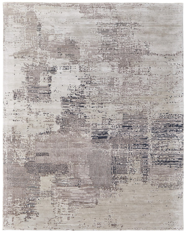 HomeRoots 8' X 10' Hand-Tufted Abstract Area Rug in Warm Brown, Tan & Black - Soft, Durable & Stylish Decor 617192