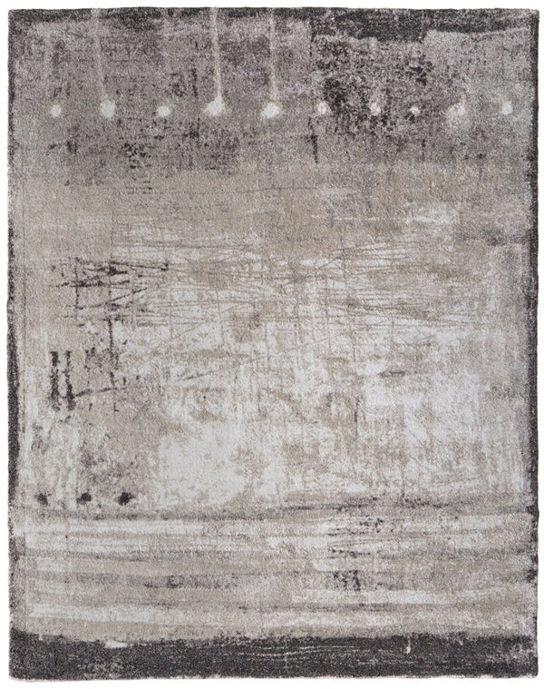 HomeRoots 10' Gray Ivory and Taupe Abstract Distressed Area Rug - Soft, Stylish, and Perfect for Any Space 8' X 10' 617194