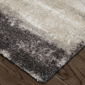 Homeroots 10' X 13' Abstract Distressed Area Rug - Durable, Stain-resistant, Perfect For Homes With Kids & Pets Gray,Ivory,Taupe Polypropylene Blend 617194