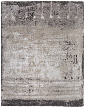 Homeroots 10' X 13' Abstract Distressed Area Rug - Durable, Stain-resistant, Perfect For Homes With Kids & Pets Gray,Ivory,Taupe Polypropylene Blend 617194