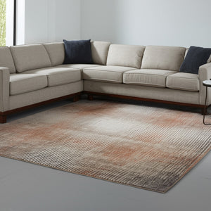 Homeroots 10' Abstract Area Rug - Durable Stain Resistant Design, Perfect For Homes With Kids & Pets! Ivory,Taupe,Pink Polypropylene Blend 617195