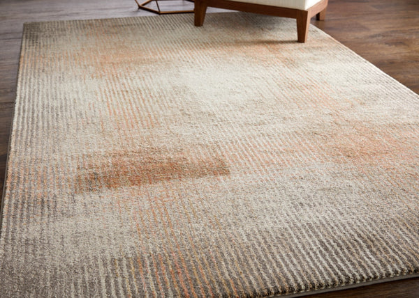 Homeroots 10' Abstract Area Rug - Durable Stain Resistant Design, Perfect For Homes With Kids & Pets! Ivory,Taupe,Pink Polypropylene Blend 617195