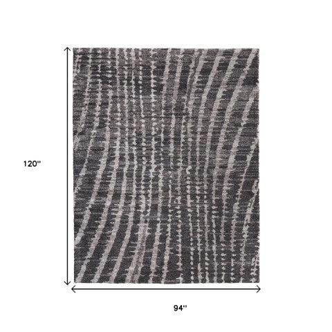 Homeroots 10' Stylish Abstract Area Rug - Durable, Stain Resistant & Perfect For Homes With Kids And Pets! Black,Gray,Ivory Polypropylene Blend 617198