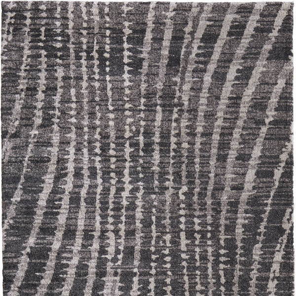 Homeroots 10' Stylish Abstract Area Rug - Durable, Stain Resistant & Perfect For Homes With Kids And Pets! Black,Gray,Ivory Polypropylene Blend 617198
