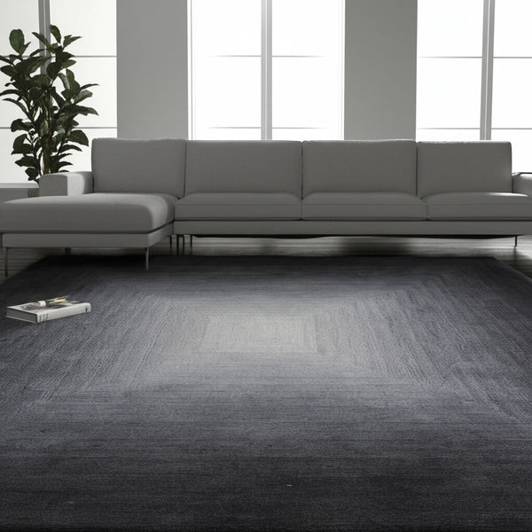 Homeroots 2' X 3' Abstract Hand-tufted Area Rug – Unique Artistry, Stain Resistant, Perfect For Any Space Black,White,Gray Wool Blend 617199