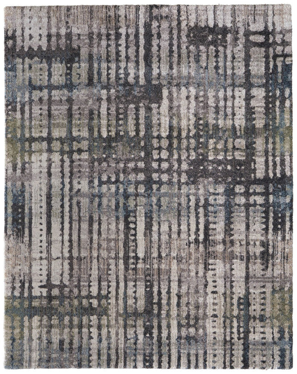 HomeRoots 10' Stylish Gray Black and Ivory Abstract Distressed Area Rug for Modern Living Spaces and Comfort 8' X 10' 617200