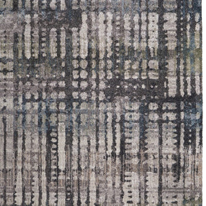 Homeroots 10' Stylish Abstract Distressed Area Rug - Durable, Stain Resistant, Perfect For Homes With Kids & Pets Gray,Black,Ivory Polypropylene Blend 617200