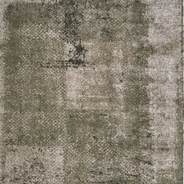 Homeroots 10' Distressed Abstract Area Rug - Durable, Stain-resistant Design For Stylish Home Décor And Comfort Green,Tan Polypropylene Blend 617201