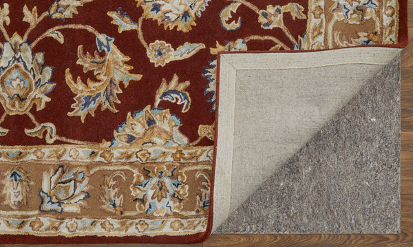 Homeroots 5' X 8' Hand Tufted Oriental Area Rug - Artisan Crafted Wool Blend For Luxurious Home Décor Red,Tan,Ivory Wool Blend 617202