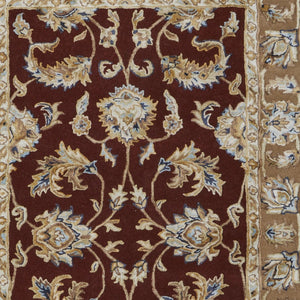 Homeroots 5' X 8' Hand Tufted Oriental Area Rug - Artisan Crafted Wool Blend For Luxurious Home Décor Red,Tan,Ivory Wool Blend 617202