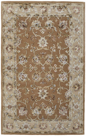 HomeRoots 5' Hand-Tufted Floral Area Rug in Tan and Ivory - Timeless Elegance for Any Living Space Decor 8' X 10' 617203