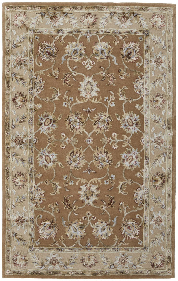 HomeRoots 5' Hand-Tufted Floral Area Rug in Tan and Ivory - Timeless Elegance for Any Living Space Decor 8' X 10' 617203