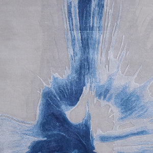 Homeroots 10' X 14' Abstract Hand Tufted Area Rug - Artisan-crafted Wool Blend, Unique Design For Modern Spaces Blue,Gray Wool Blend 617205