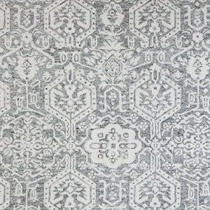 Homeroots 10' Hand-tufted Geometric Area Rug - Unique Wool Blend, Stain Resistant, Perfect For Kids & Pets Gray,White Wool Blend 617206