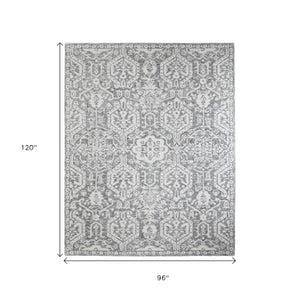 Homeroots 10' Hand-tufted Geometric Area Rug - Unique Wool Blend, Stain Resistant, Perfect For Kids & Pets Gray,White Wool Blend 617206