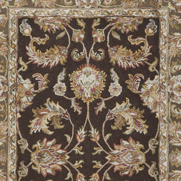 Homeroots 5' X 8' Hand Tufted Oriental Area Rug - Artisan Crafted Wool Blend For Luxurious Home Décor Brown,Tan,Ivory Wool Blend 617208