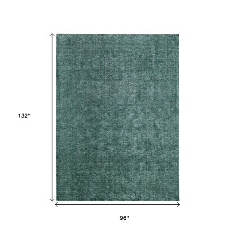 Homeroots 10' Hand Woven Round Rug – Unique Artisan Crafted Stain Resistant Wool Blend For Stylish Spaces Green,White Wool Blend 617209