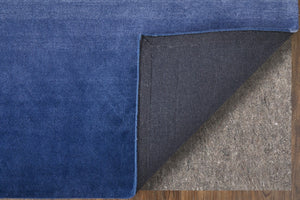 Hand Tufted Wool Blend Geometric Area Rug in Blue Gray for Modern Living Room Decor