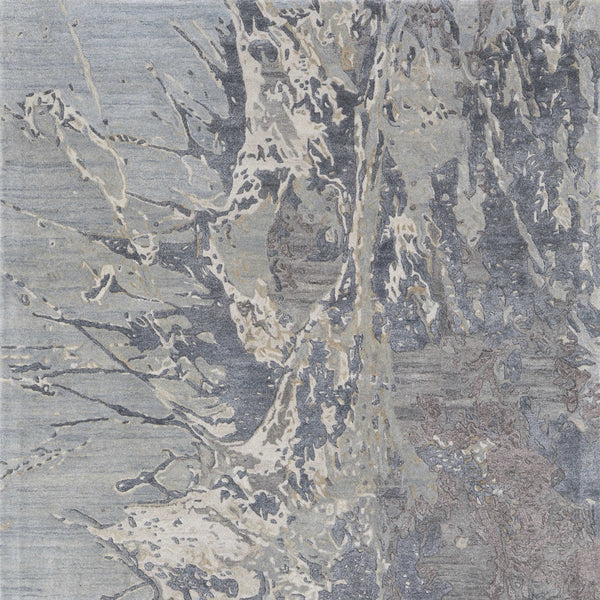 Homeroots 10' X 14' Abstract Hand-tufted Distressed Area Rug – Unique Artisan Craftsmanship For Cozy Spaces Blue,Taupe,Green Wool Blend 617212