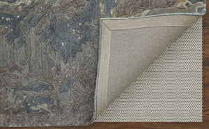 Homeroots 10' X 14' Abstract Hand-tufted Distressed Area Rug – Unique Artisan Craftsmanship For Cozy Spaces Blue,Taupe,Green Wool Blend 617212