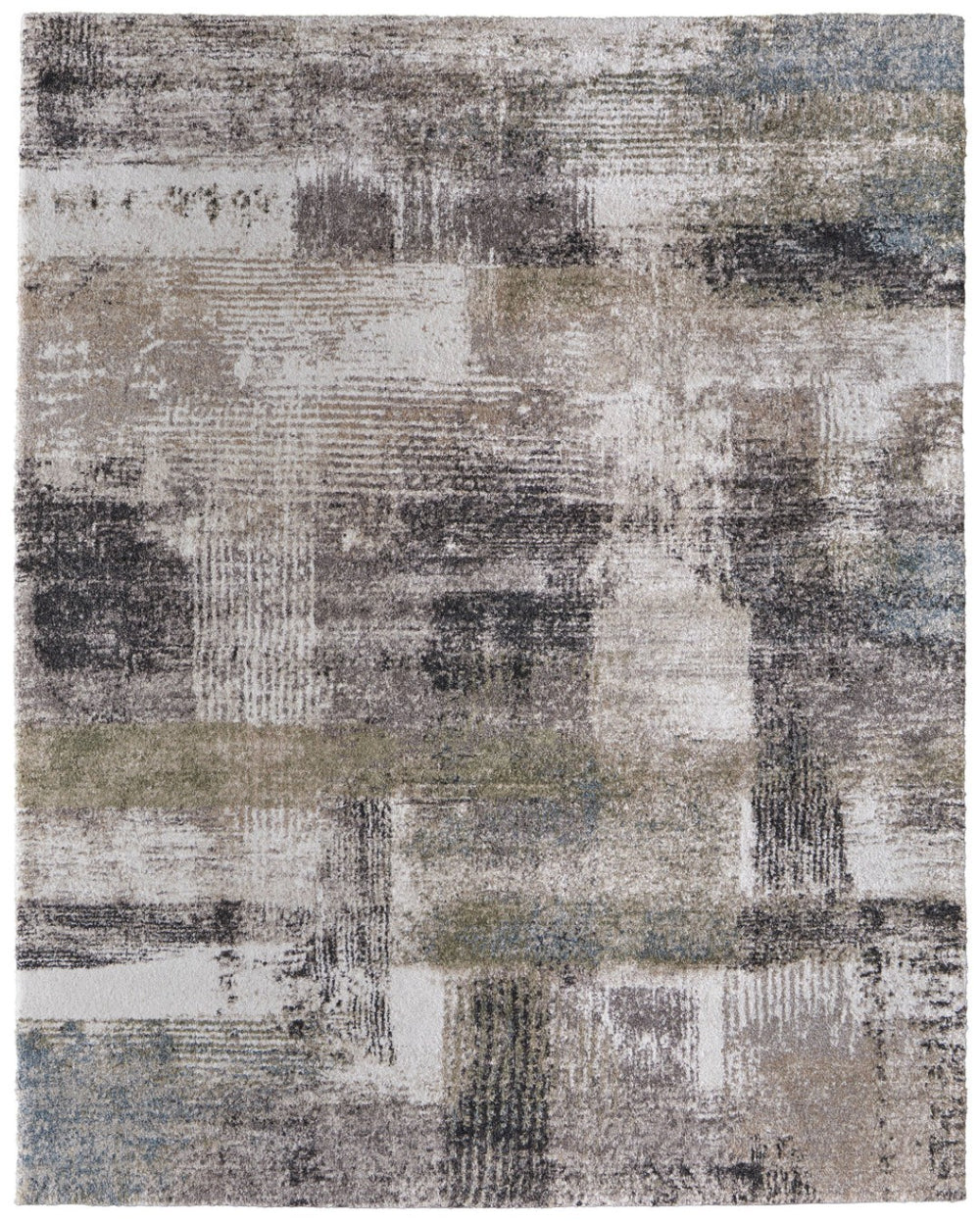 HomeRoots 10' Gray Taupe and Ivory Abstract Distressed Area Rug - Stylish, Durable, Perfect for Modern Spaces 9' X 12' 617215