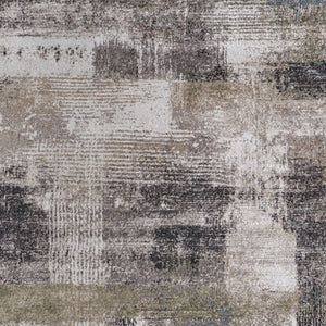 Homeroots 10' Stylish Abstract Distressed Area Rug - Durable, Stain Resistant, Perfect For Pets & Kids Spaces Gray,Taupe,Ivory Polypropylene Blend 617215
