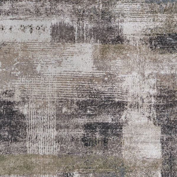 Homeroots 10' Stylish Abstract Distressed Area Rug - Durable, Stain Resistant, Perfect For Pets & Kids Spaces Gray,Taupe,Ivory Polypropylene Blend 617215