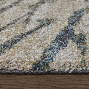 Homeroots 10' Artistic Abstract Area Rug – Stain Resistant, Durable, Boho Style For Cozy Home Decor Gray,Green,Ivory Polypropylene Blend 617223