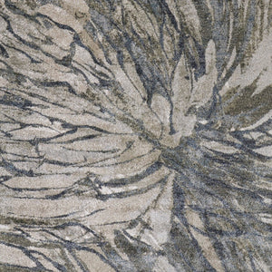 Homeroots 10' Artistic Abstract Area Rug – Stain Resistant, Durable, Boho Style For Cozy Home Decor Gray,Green,Ivory Polypropylene Blend 617223