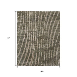 Homeroots 10' Stylish Abstract Area Rug - Durable, Stain Resistant & Perfect For Homes With Kids And Pets! Green,Tan Polypropylene Blend 617224