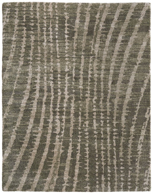 HomeRoots 10' Modern Green and Tan Abstract Area Rug - Durable, Stylish, and Perfect for High-Traffic Spaces 9' X 12' 617224