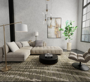 Homeroots 10' Stylish Abstract Area Rug - Durable, Stain Resistant & Perfect For Homes With Kids And Pets! Green,Tan Polypropylene Blend 617224