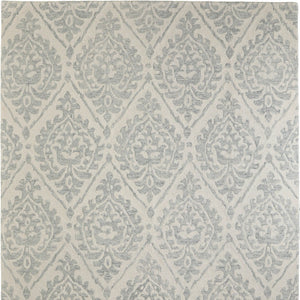 Homeroots 10' Hand Tufted Floral Area Rug - Stain Resistant, Unique Wool Blend Design For Modern Spaces Ivory,Gray Wool Blend 617225