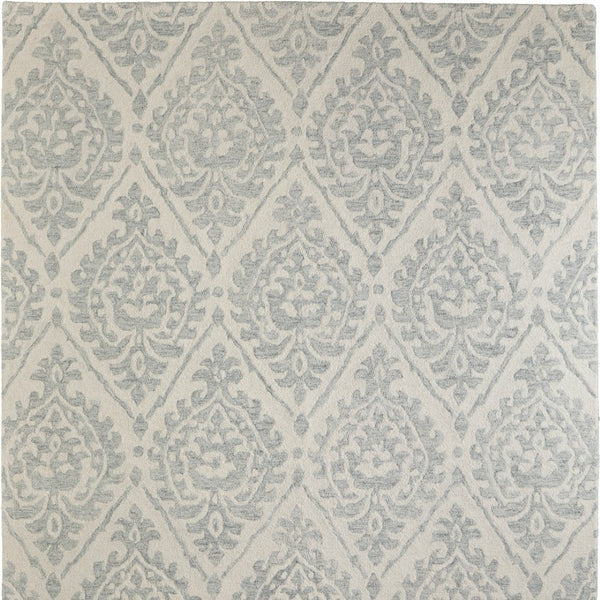 Homeroots 10' Hand Tufted Floral Area Rug - Stain Resistant, Unique Wool Blend Design For Modern Spaces Ivory,Gray Wool Blend 617225