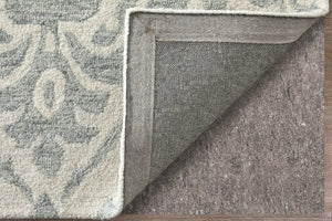 Homeroots 10' Hand Tufted Floral Area Rug - Stain Resistant, Unique Wool Blend Design For Modern Spaces Ivory,Gray Wool Blend 617225