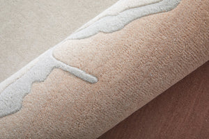 Homeroots 10' X 14' Ombre Hand-tufted Area Rug - Soft, Stain-resistant Wool Blend For Stylish Home Décor Pink,Ivory Wool Blend 617229