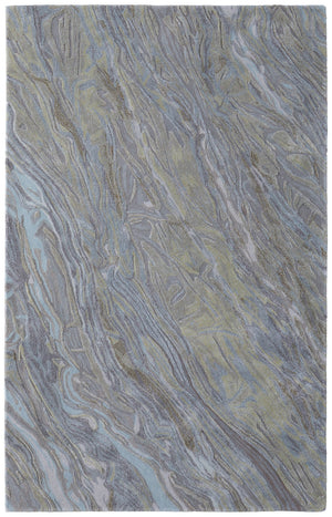 Homeroots 10' Hand-tufted Abstract Area Rug – Unique Artisan Craftsmanship For Cozy, Stylish Home Décor Blue,Green,Gray Wool Blend 617230