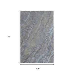 Homeroots 10' Hand-tufted Abstract Area Rug – Unique Artisan Craftsmanship For Cozy, Stylish Home Décor Blue,Green,Gray Wool Blend 617230