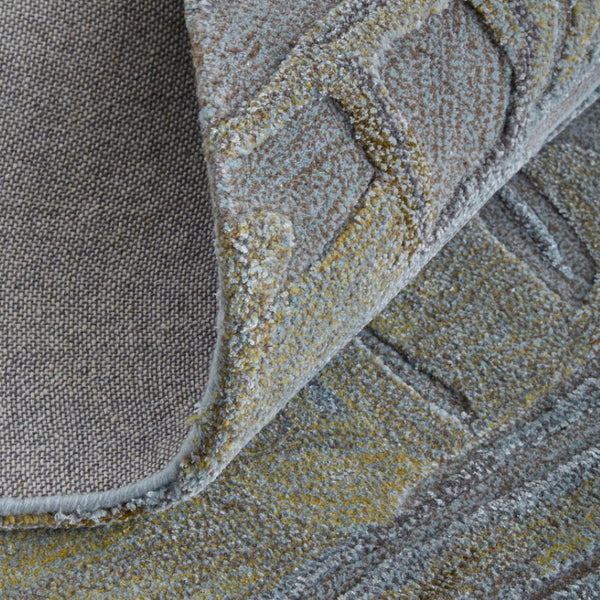 Homeroots 10' Hand-tufted Abstract Area Rug – Unique Artisan Craftsmanship For Cozy, Stylish Home Décor Blue,Green,Gray Wool Blend 617230